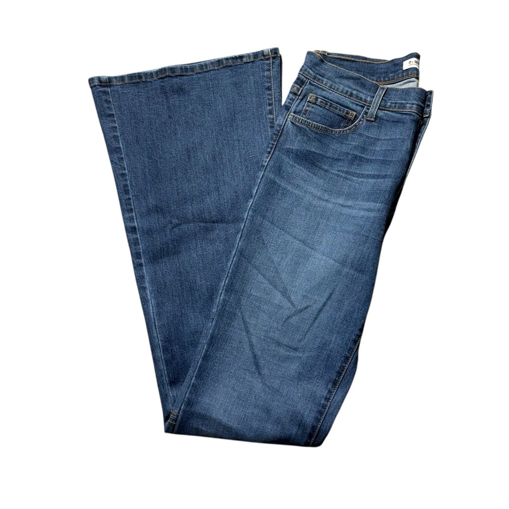O2 DENIM Hollywood USA Women Sz 31 Stretch Bootcut Flare Jeans Low Rise Pants